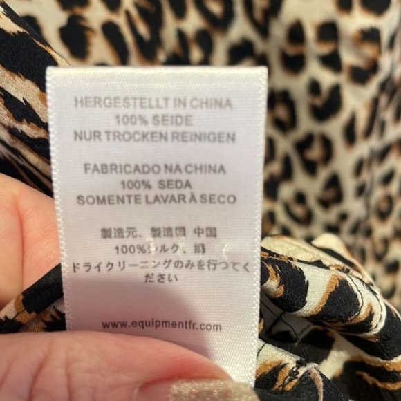 Femme equipment leopard print silk shift dress - Picture 13 of 13